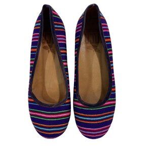 Fortress of Inca flats round toe multicolor woven fabric slip on shoes 8